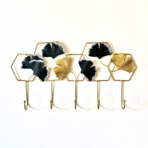 Perchero Colgador Metálico Hojas Ginko