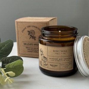 Vela Aromática de Cera de Soya Rosa