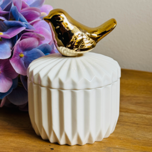 Joyero Pajarito Cerámica Blanco