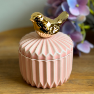 Joyero Pajarito Cerámica Rosa